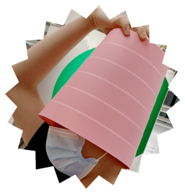 A starburst-shaped capture with a white sticker rim.